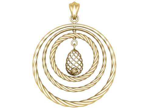Pendentif Harmonie Spirale Dorée MODÈLE IMPRIMABLE 3D Modèles 3D en vedette