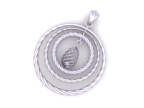 金色螺旋和谐吊坠 3D 可打印模型 3D 打印模型