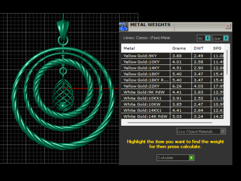 金色螺旋和谐吊坠 3D 可打印模型 3D 打印模型