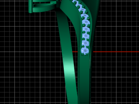 Golden Curve Ruby Ring 3D 인쇄 가능 모델 3D 프린트 모델