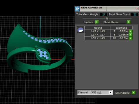 Golden Curve Ruby Ring 3D Printable Model 3D Print Model