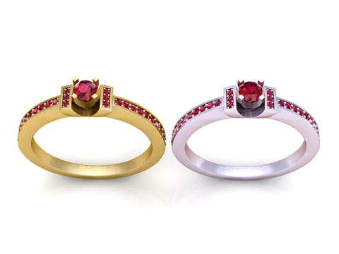 Golden Princess Ruby Ring 3D Printable Model 3D Print Model