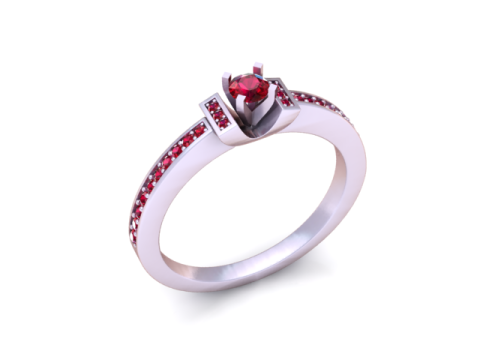 Golden Princess Ruby Ring 3D Printable Model 3D Print Model