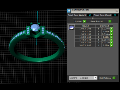 Golden Princess Ruby Ring 3D Printable Model 3D Print Model