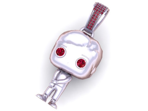 红宝石流行男孩吊坠 3D 可打印模型 3D 打印模型