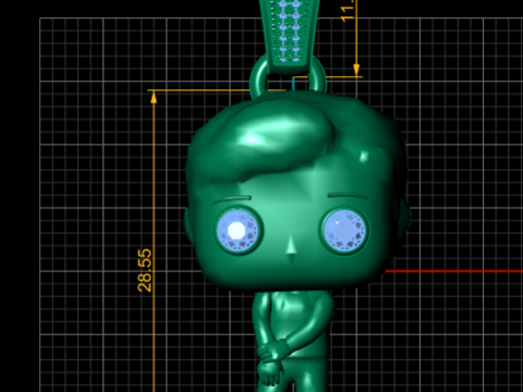 红宝石流行男孩吊坠 3D 可打印模型 3D 打印模型