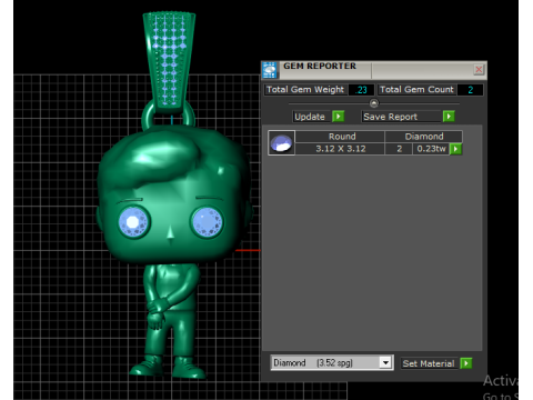 红宝石流行男孩吊坠 3D 可打印模型 3D 打印模型