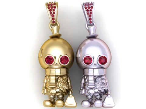 Gold Chibi Boy Charm 3D Printable Jewelry Model 3D Print Model
