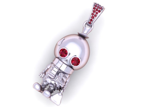 金色 Chibi 男孩吊饰 3D 可打印珠宝模型 3D 打印模型