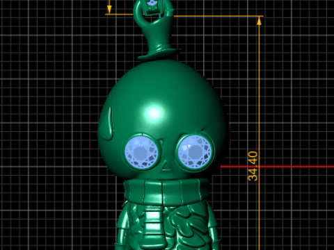 Gold Chibi Boy Charm 3D Printable Jewelry Model 3D Print Model