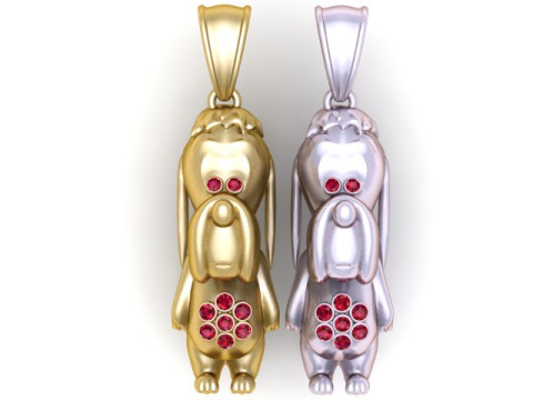 かわいい犬のペンダント 3D 印刷可能なジュエリー モデル 3Dプリントモデル