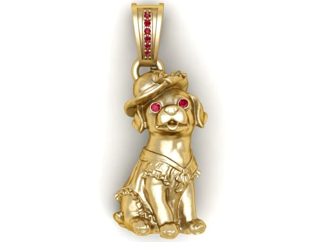 Ruby Lady Dog 3D Printable Model 3D Print Model .c4d .max .obj .3ds .fbx .stl .blend
