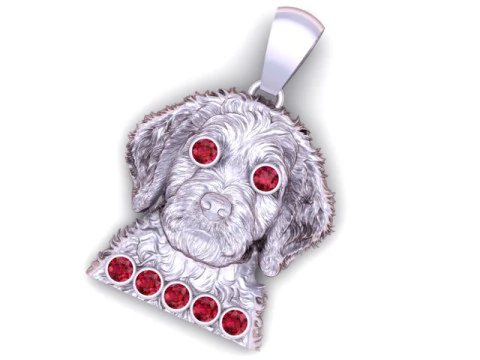 Golden Puppy Head Pendant 3D Printable Model 3D Print Model
