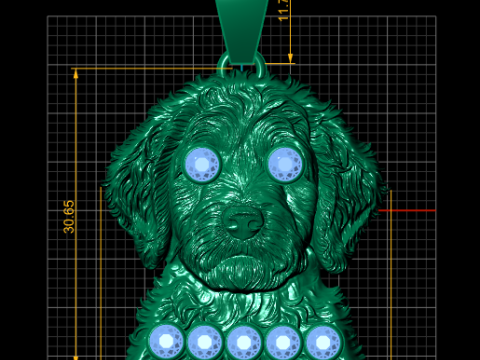 Pendentif tête de chiot doré Modèle imprimable en 3D Modèles 3D en vedette