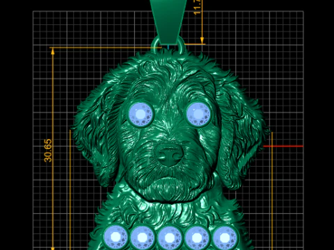 Golden Puppy Head Pendant 3D Printable Model 3D Print Model