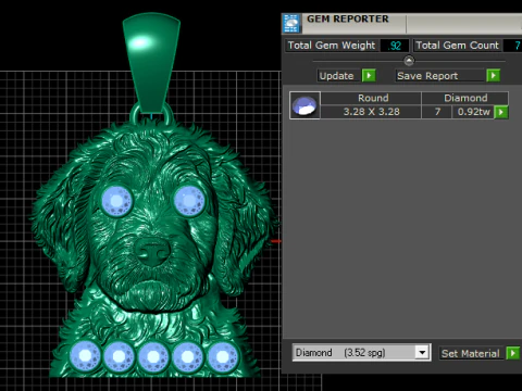 Golden Puppy Head Pendant 3D Printable Model 3D Print Model
