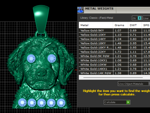 Pendentif tête de chiot doré Modèle imprimable en 3D Modèles 3D en vedette