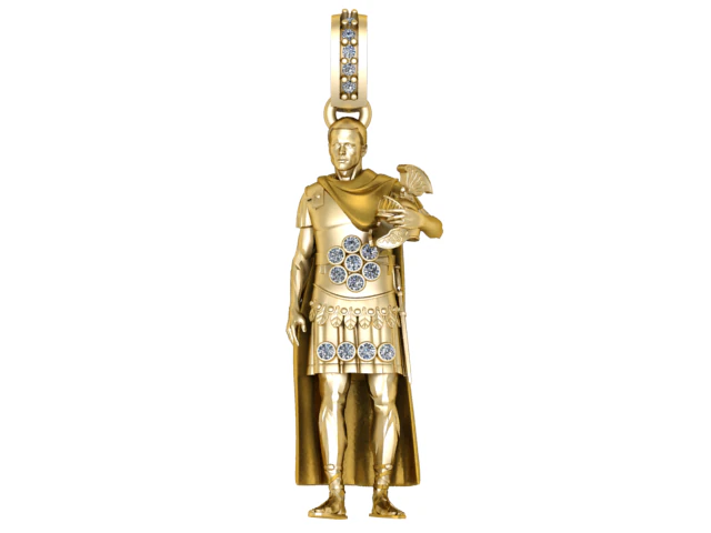 Roman Emperor Pendant 3D Printable Jewelry Model 3D Print Model .c4d .max .obj .3ds .fbx .stl .blend
