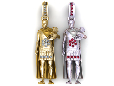 ローマ皇帝ペンダント 3D 印刷可能なジュエリーモデル 3Dプリントモデル