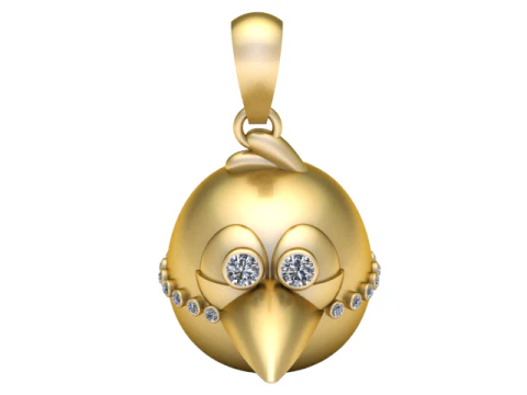 Modèle de bijoux imprimable en 3D avec pendentif oiseau mignon Modèles 3D en vedette