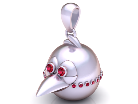 Modelo de joias para impressão em 3D com pingente de pássaro fofo Modelo de Impressão 3D