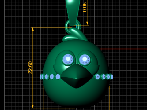 Modelo de joias para impressão em 3D com pingente de pássaro fofo Modelo de Impressão 3D