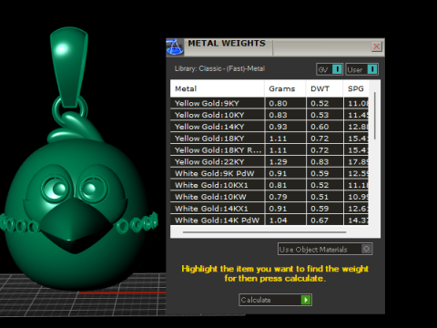 Modelo de joias para impressão em 3D com pingente de pássaro fofo Modelo de Impressão 3D
