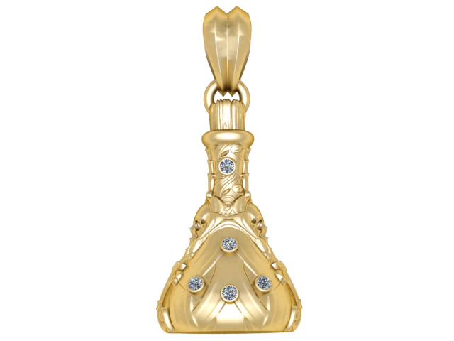 Royal Bell Pendant 3D Printable Jewelry Model 3D Print Model .c4d .max .obj .3ds .fbx .stl .blend 