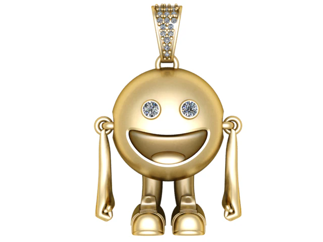 Happy Buddy Pendant 3D Printable Jewelry Model 3D Print Model .c4d .max .obj .3ds .fbx .stl .blend 