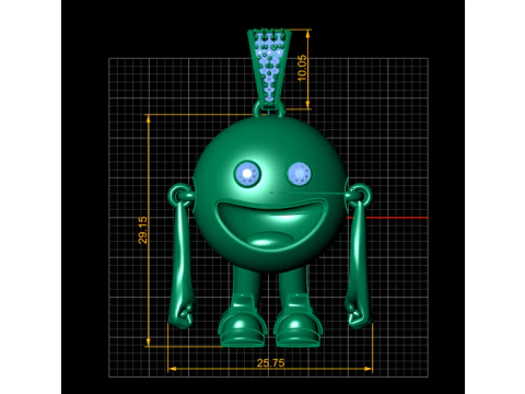 Happy Buddy Pendant 3D Printable Jewelry Model 3D Print Model