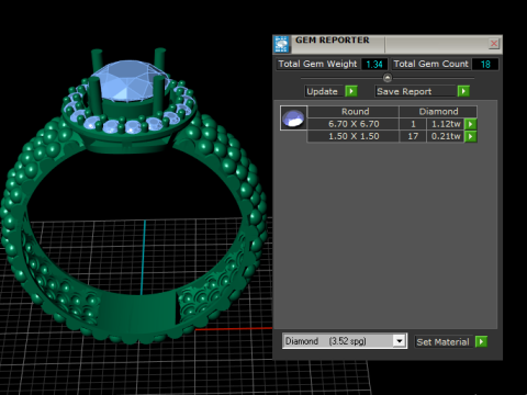 Royal Halo Bead Ring Modelo de joias para impressão em 3D Modelo de Impressão 3D