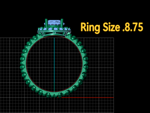 Royal Halo Bead Ring Modelo de joias para impressão em 3D Modelo de Impressão 3D