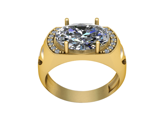 Modelo de joias para impressão em 3D de anel de coroa oval ousado Modelo de Impressão 3D .c4d .max .obj .3ds .fbx .stl .blend 