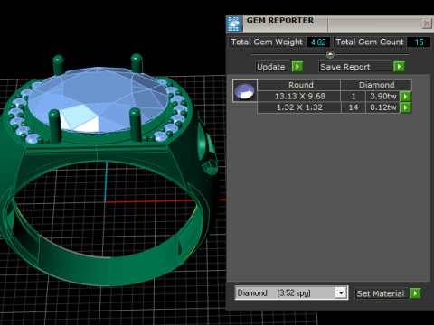 Modelo de joias para impressão em 3D de anel de coroa oval ousado Modelo de Impressão 3D