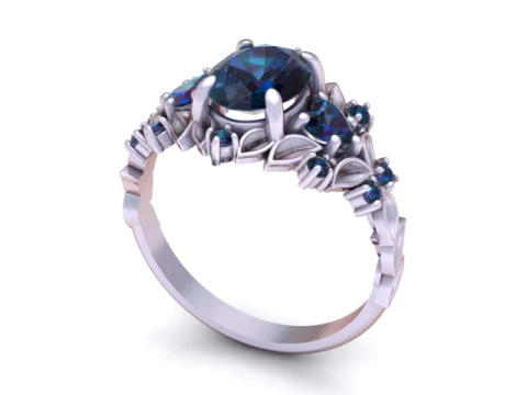 Floral Crown Blossom Ring 3D Printable Jewelry Model 3D Print Model
