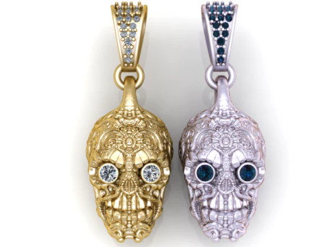 Ornate Skull Guardian Pendant 3D Printable Jewelry Model 3D Print Model