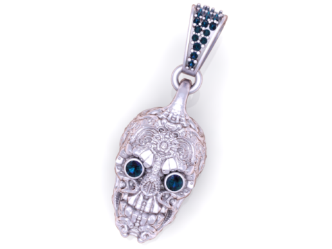 Украшенная подвеска-хранитель черепа 3D-модель ювелирного изделия для печати 3D Принт Модель