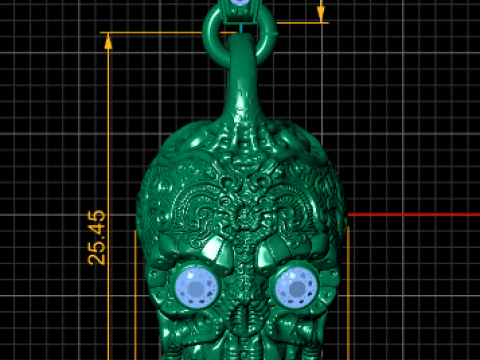 Ornate Skull Guardian Pendant 3D Printable Jewelry Model 3D Print Model