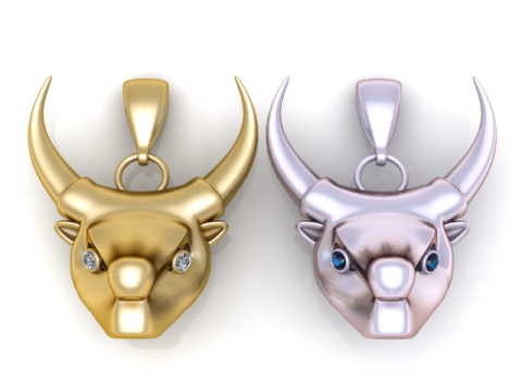 Golden Bull Strength Pendant 3D Printable Jewelry Model 3D Print Model