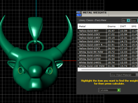 Golden Bull Strength Pendant 3D Printable Jewelry Model 3D Print Model