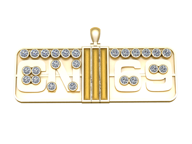 Elmas Numarası Etiketi Kolye 3D Yazdırılabilir Takı Modeli 3D Baskı Modeli .c4d .max .obj .3ds .fbx .stl .blend 