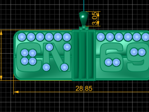 Elmas Numarası Etiketi Kolye 3D Yazdırılabilir Takı Modeli 3D Baskı Modeli