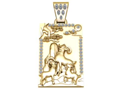 Mountain Ram Harmony hanger 3D afdrukbaar sieradenmodel 3D printmodel