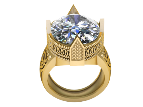 Regal Crown Fortress Ring 3D Printable Jewelry Model 3D Print Model