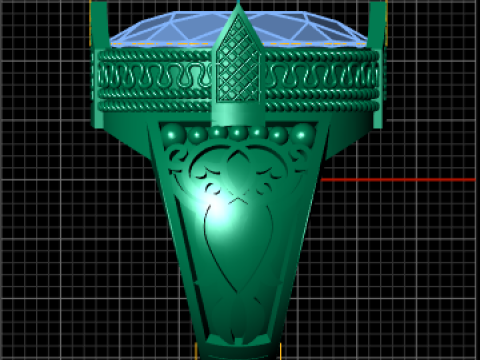 रीगल क्राउन फोर्ट्रेस रिंग 3डी प्रिंट करने योग्य आभूषण मॉडल 3D प्रिंट मॉडल
