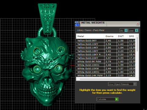 皇冠愤怒骷髅吊坠 3D 可打印珠宝模型 3D 打印模型