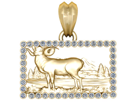 Majestueuze Ram landschap hanger 3D afdrukbaar sieradenmodel 3D printmodel