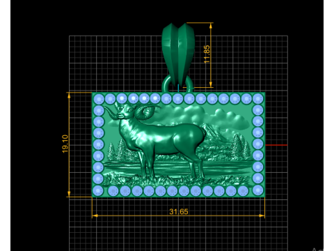 Modello di gioiello stampabile in 3D con ciondolo maestoso paesaggio di ariete Modello di stampa 3D