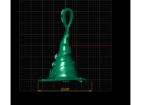 Modello di gioiello stampabile in 3D con ciondolo cappello da strega incantato Modello di stampa 3D