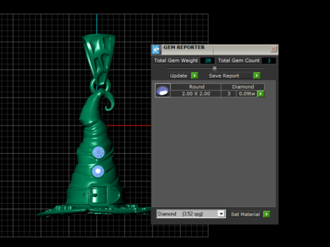 Modello di gioiello stampabile in 3D con ciondolo cappello da strega incantato Modello di stampa 3D